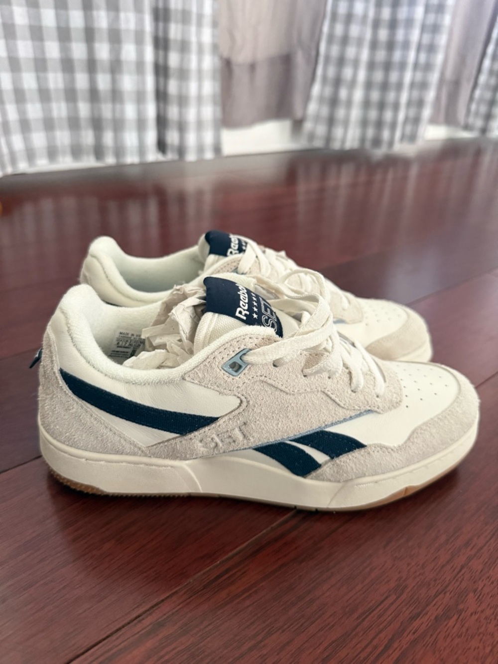 Reebok vs Set Active collab Women's Suede & Leather Sneakers in Cream and Navy